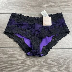 Whimsy Women's Underwear Black Purple Lace Large New